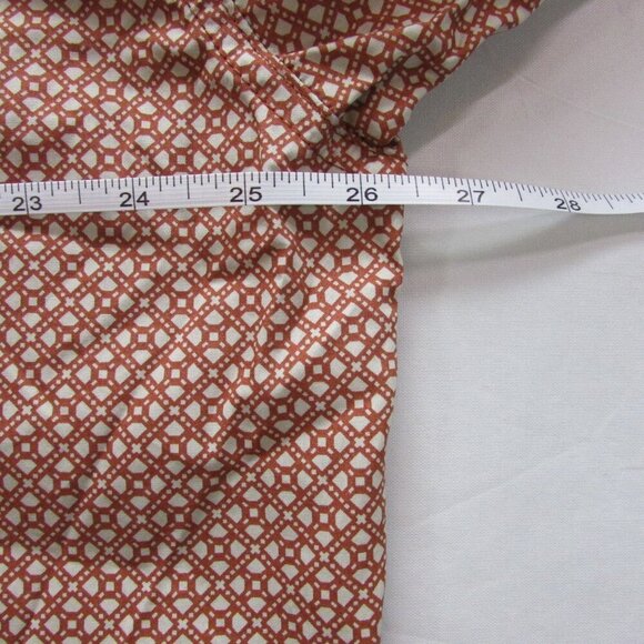 Cinch Men's XL Long Sleeve Geo Print Button Western Shirt Orange/Cream - Picture 4 of 5